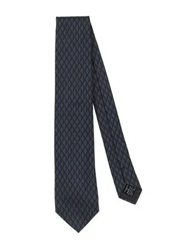 Dunhill Man Ties & Bow Ties Navy Blue Size - Mulberry Silk In Black