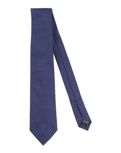 Dunhill Man Ties & Bow Ties Navy Size - Mulberry Silk In Navy Blue