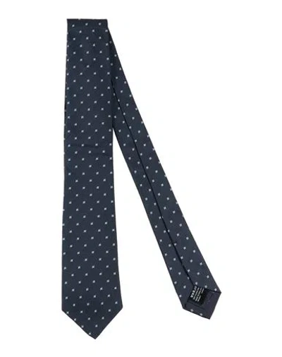 Dunhill Man Ties & Bow Ties Navy Size - Mulberry Silk In Navy Blue