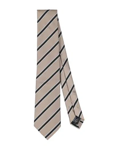 Dunhill Man Ties & Bow Ties Sand Size - Silk In Beige