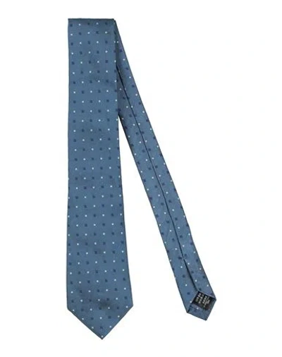 Dunhill Man Ties & Bow Ties Slate Blue Size - Mulberry Silk