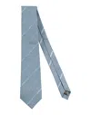 Dunhill Man Ties & Bow Ties Slate Blue Size - Silk, Cotton In Blue