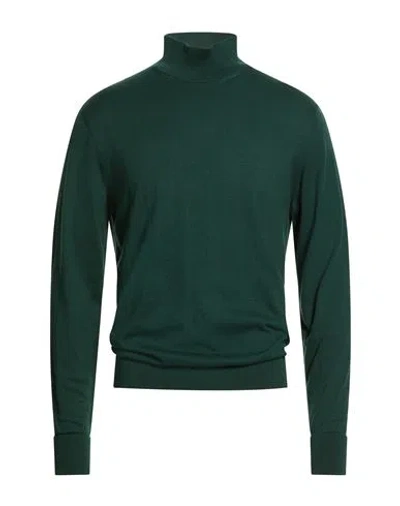 Dunhill Man Turtleneck Emerald Green Size M Mulberry Silk, Cotton