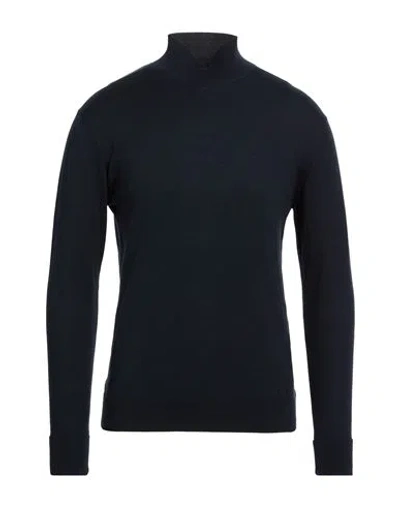 Dunhill Man Turtleneck Midnight Blue Size L Mulberry Silk, Cotton