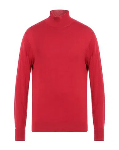 Dunhill Man Turtleneck Red Size S Mulberry Silk, Cotton