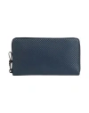 Dunhill Man Wallet Navy Blue Size - Leather In Navy Blue