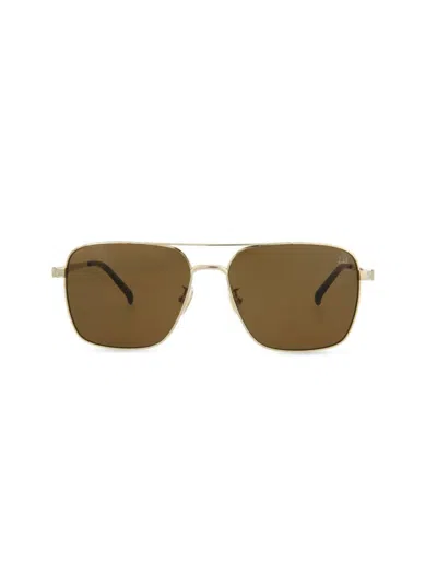 Dunhill Men's 61mm Square Aviator Sunglasses In Gold
