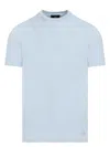 Dunhill Short-sleeved Solid T-shirt In Blue