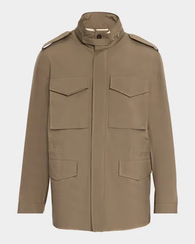 Dunhill Men & Apos;s Lightweight Technical Field Jacket In Brown