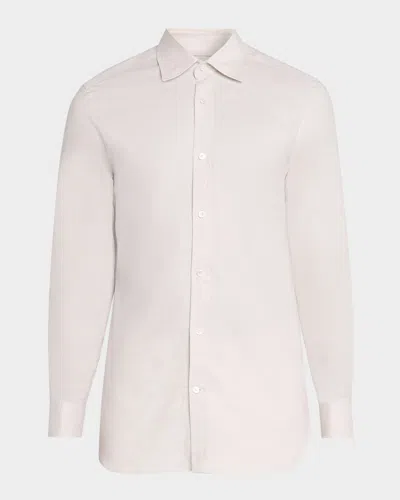 Dunhill Men & Apos;s Sea Island Cotton Button-front Shirt In White