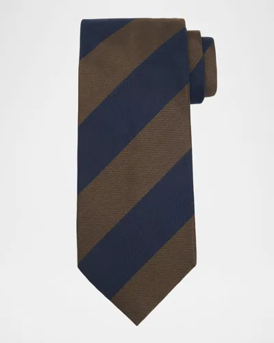 Dunhill Men & Apos;s Silk Wide Stripe Mulberry Silk Tie In Multi