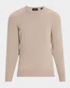 Dunhill Men's Cashmere Cable Knit Crewneck Sweater In Brown