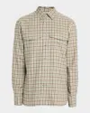 Dunhill Men's Cashmere Flannel Check Shirt In Brown