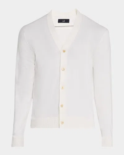 Dunhill Men's Cotton And Cashmere Cardigan In White