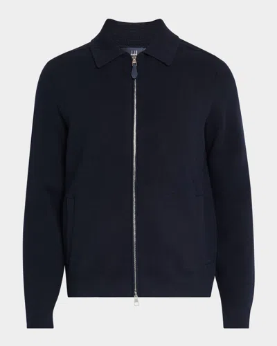 Dunhill Men's Cotton And Cashmere Full-zip Blouson In House Navy