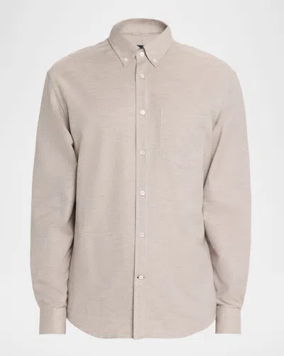 Dunhill Men's Cotton And Cashmere Pocket Sport Shirt In Brown