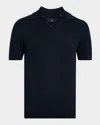 Dunhill Men's Cotton And Silk Johnny Collar Short-sleeve Polo Sweater
