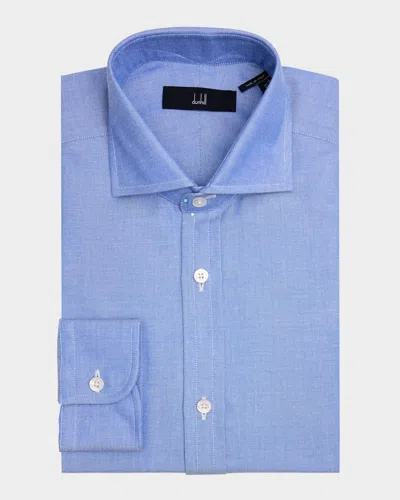 Dunhill Men's Cotton-cashmere Dress Shirt In Blue