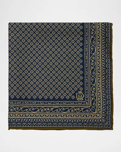 Dunhill Men's Diamond-woven Mulberry Silk Pocket Square