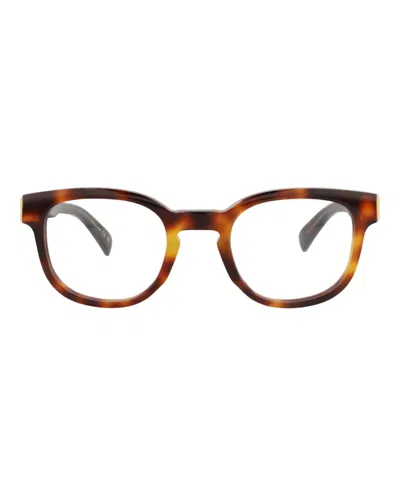 Pre-owned Dunhill Men's  Roundframe Acetate Optical Frames In Havana Havana Transparent (du0003o/30009670/002)