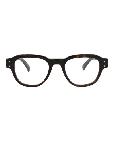 Pre-owned Dunhill Men's  Roundframe Acetate Optical Frames In Havana Havana Transparent (du0048o/30012363/002)