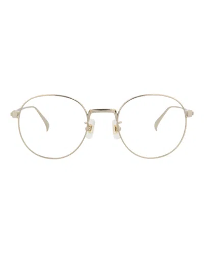 Pre-owned Dunhill Men's  Roundframe Titanium Optical Frames In Gold Gold Transparent (du0035o/30012372/003)
