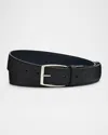 DUNHILL MEN'S GRAINED LEATHER BELT