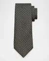 Dunhill Men's Mulberry Silk Diamond-woven Tie In Brown