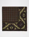 Dunhill Men's Mulberry Silk Floral Medallion Pocket Square In Brown