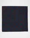 Dunhill Men's Mulberry Silk Medallion Pocket Square In Indigo