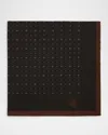Dunhill Men's Mulberry Silk Micro-geometric Pocket Square