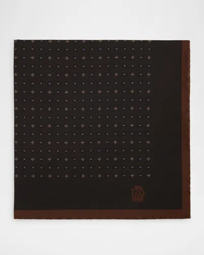 Dunhill Men's Mulberry Silk Micro-geometric Pocket Square