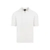 DUNHILL MEN'S NUDE & NEUTRALS RIBBED SILK POLO FOR SS24