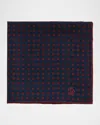 DUNHILL MEN'S PEDAL-PRINT MULBERRY SILK POCKET SQUARE