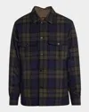 DUNHILL MEN'S REVERSIBLE PLAID OVERSHIRT