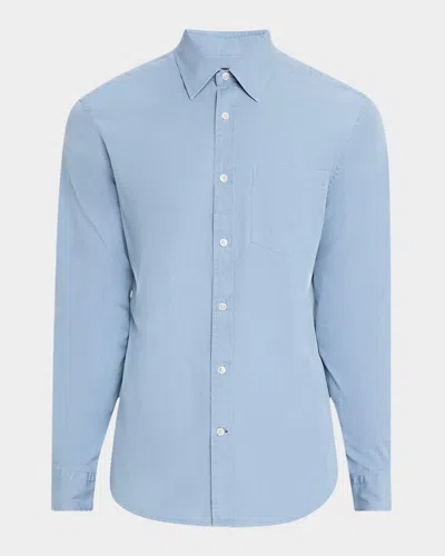 Dunhill Men's Sea Island Cotton Sport Shirt In Blue
