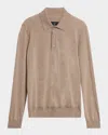 Dunhill Men's Super-fine Cashmere Polo Sweater In Brown