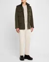 Dunhill Men's Technical Field Jacket In Olive Green