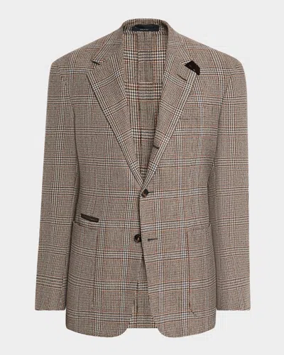 DUNHILL MEN'S WOOL AND CASHMERE GLEN PLAID SPORT COAT