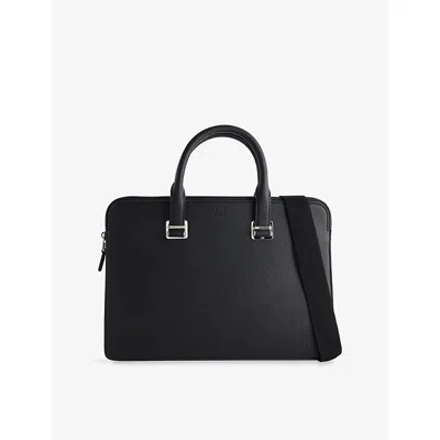 Dunhill Mens Cadogan Single-gusset Leather Document Case Black