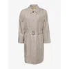 Dunhill Mens Brit Khaki Prince Of Wales Check-pattern Cotton And Silk-blend Coat In Neutral