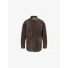 Dunhill Mens Patch-pocket Long-sleeve Suede And Cashmere Overshirt Brown In Brown