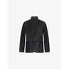 Dunhill Mens Driving  Patch-pocket Suede Jacket Charcoal In Gray