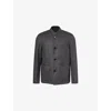 Dunhill Mens Charcoal Melange Stand-collar Reversible Wool Driving Jacket In Gray