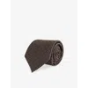 Dunhill Mens Chocolate Wide-blade Printed Silk Tie In Brown