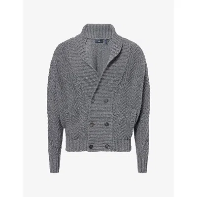 Dunhill Mens Donegal Shawl-collar Cashmere Cardigan Grey In Gray
