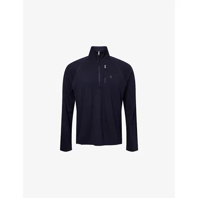 Dunhill Mens  Athluxury Quarter-zip Wool Top In Blue
