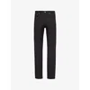 DUNHILL MENS BLACK BRANDED-HARDWARE STRAIGHT-LEG REGULAR-FIT COTTON-BLEND TROUSERS