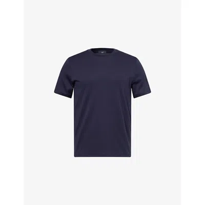 Dunhill Mens  Brand-embroidery Short-sleeves Cotton-jersey T-shirt In House Navy