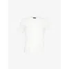 Dunhill Mens Off White Brand-embroidery Short-sleeves Cotton-jersey T-shirt